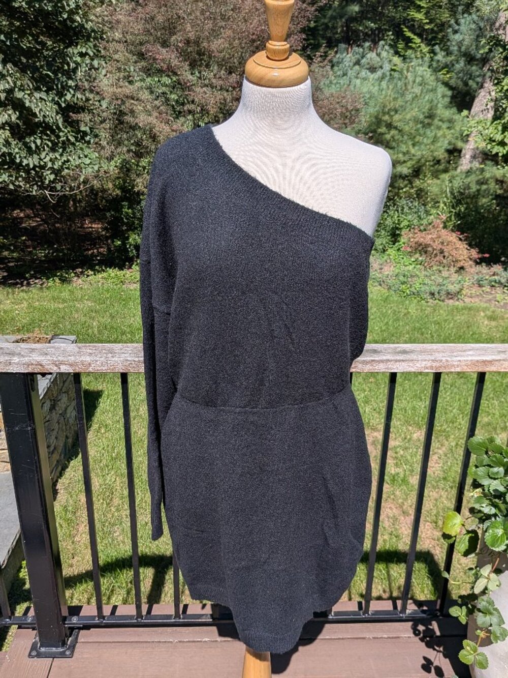One Shoulder Sweater Dress Long Sleeve Mini Dress Knit Pullover Open Edit
